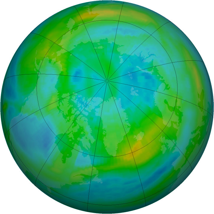 Arctic ozone map for 06 October 1980